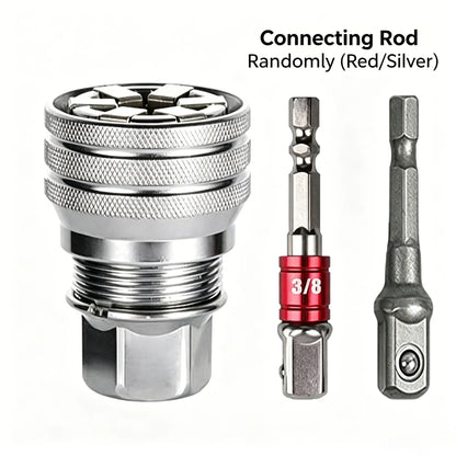 Multi-Function Universal Socket Wrench Tool - Universal Maintenance Tool, Adjustable Universal Socket Wrench, Universal Socket Tool for 3/8" Drive Ratchet Torque Wrench & Power Drill (Connecting rod random color)