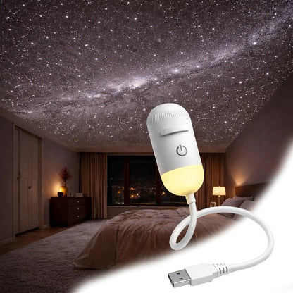 Galaxy Projector 2-in-1 Starry Sky Projector & Night Light USB Galaxy Projector Night Light for Bedroom Hallway Ceiling Decor (1 Light+3 Pcs)