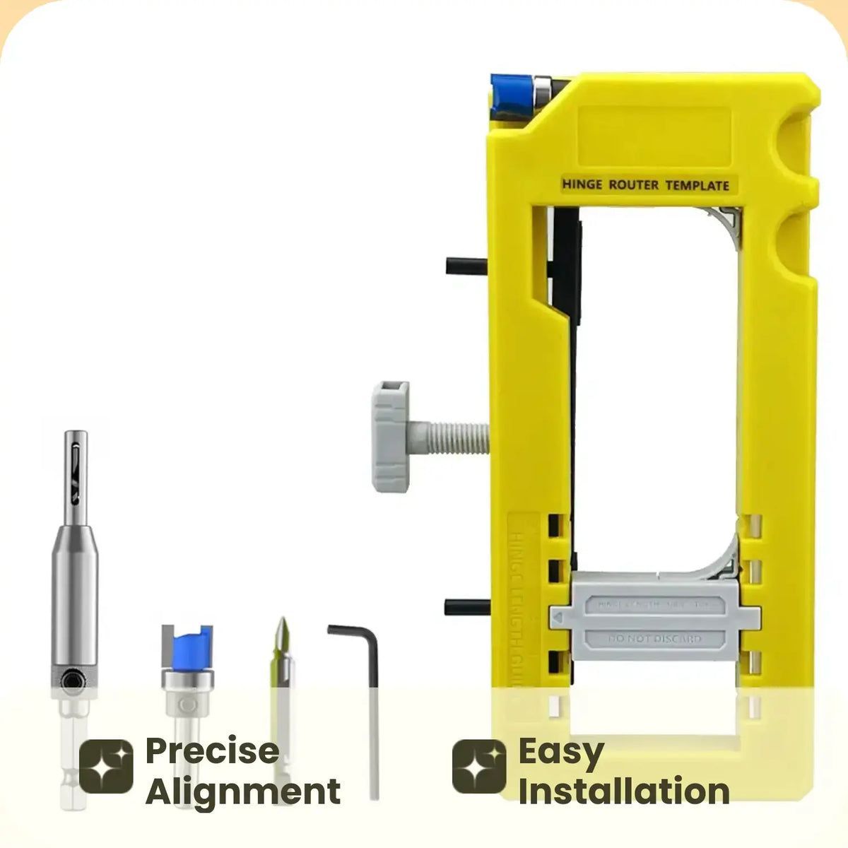 Hinge Door Lock Hole Positioner Kit Set, Hinge Door Lock Installation Kit, Mortiser Template Holder Orifice Locator, Door Hardware Tool